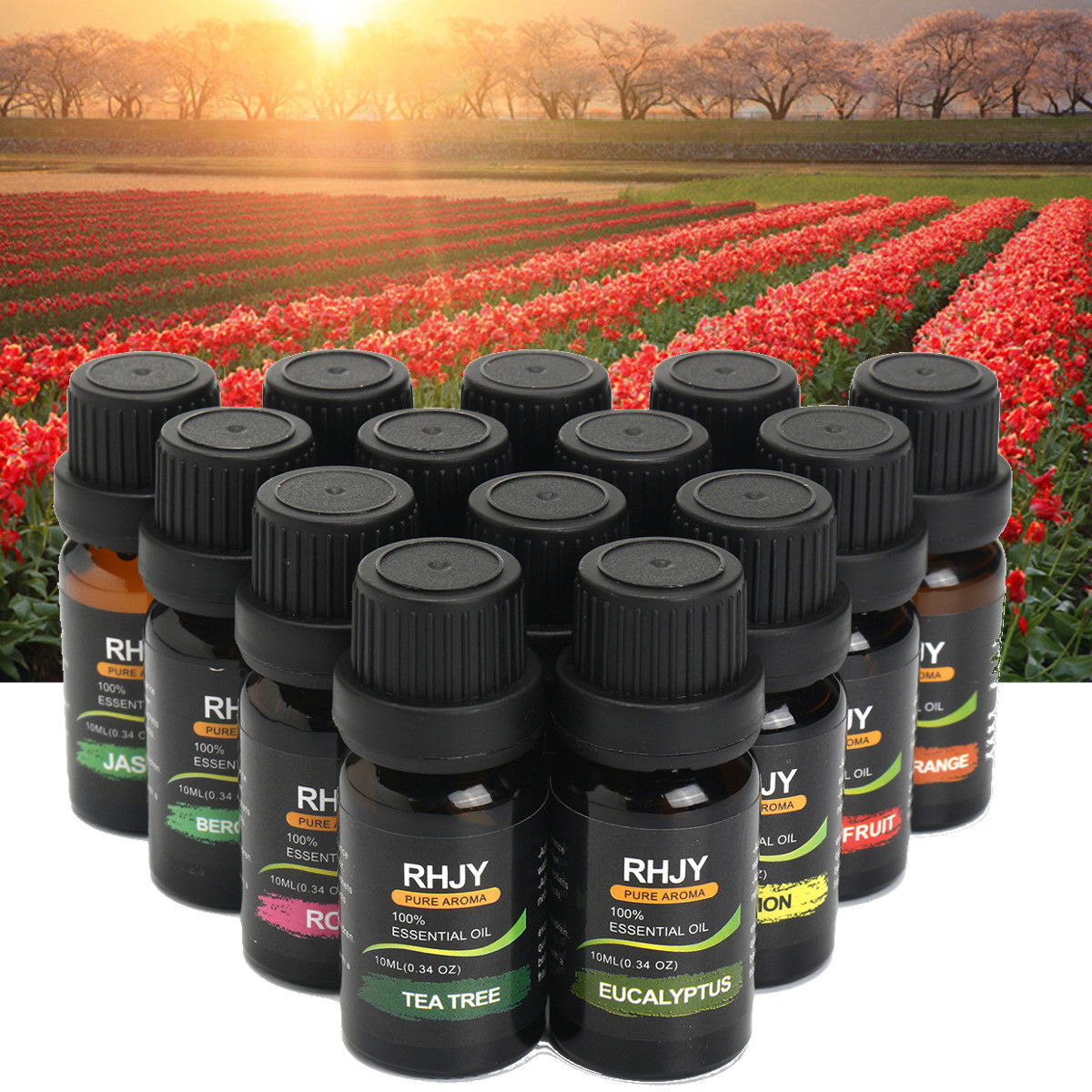 RHJY 100% Pure Essential Oil Set (14 Bottles)