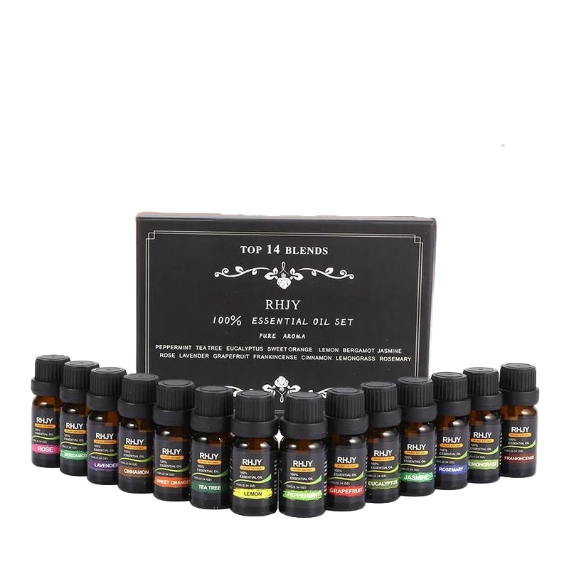 RHJY 100% Pure Essential Oil Set (14 Bottles)